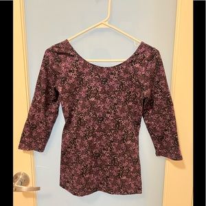 NWT Floral Top with Back Details